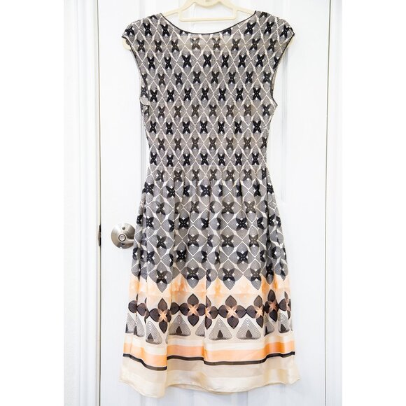 Max Studio Navy and Pink Cocktail Dress with Geometric Pattern, size L - Picture 6 of 9